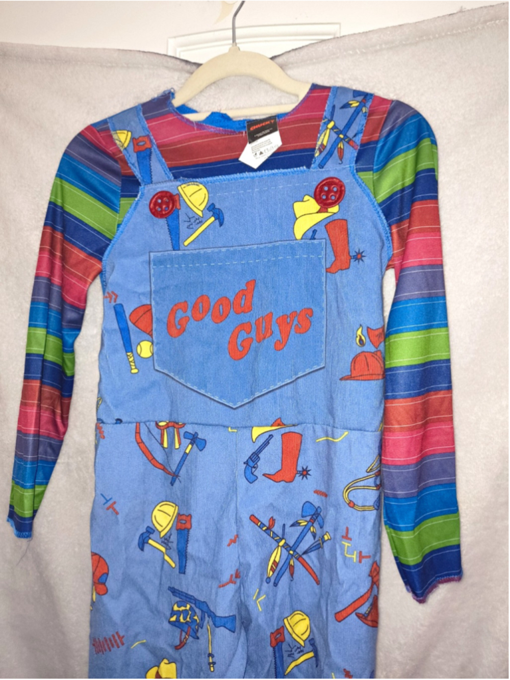 Chucky Good Guys Costume Jumpsuit with Mask, Blue Multicolor M(8-10) Polyester
